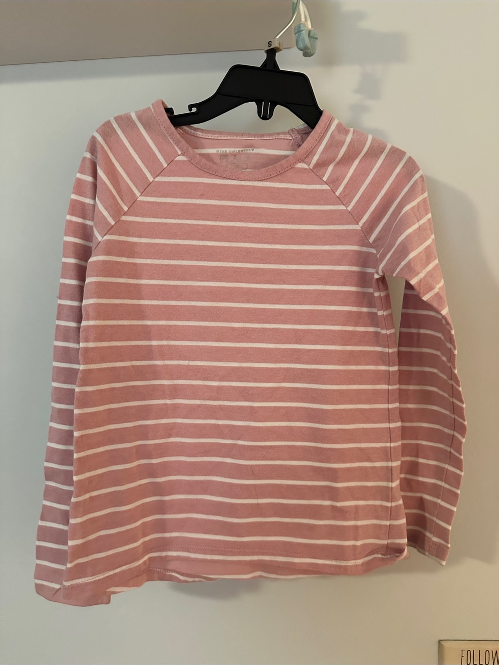 Girls Pink and White Striped Long Sleeve Tee